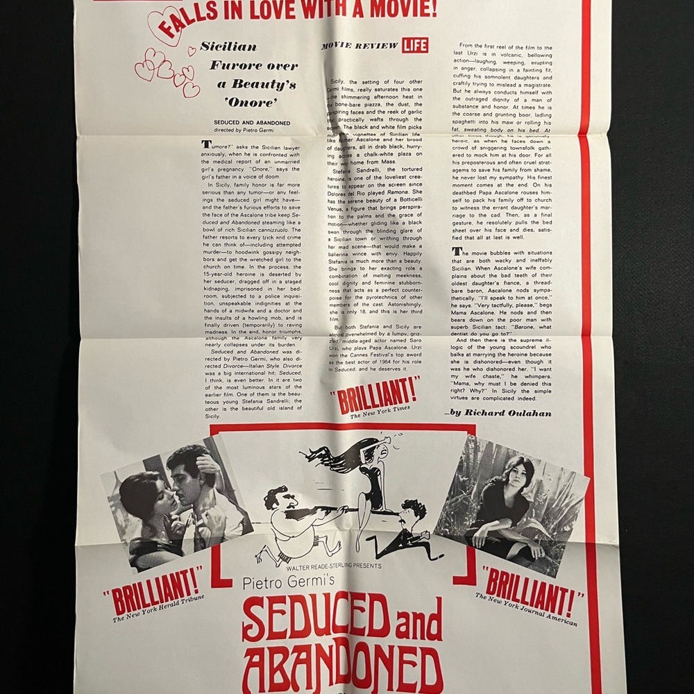 Seduced And Abandoned 1964 One Sheet Movie Poster Sexploitation Bad Girl Vintage